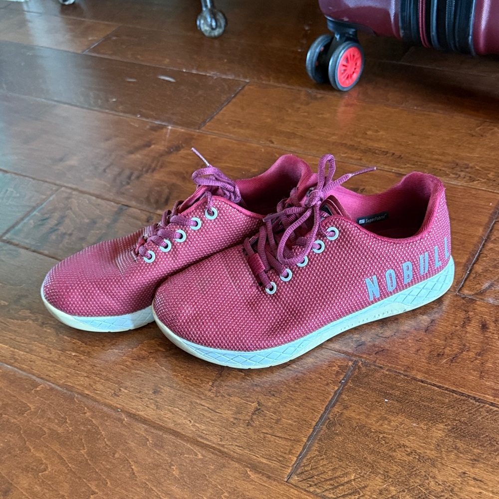 Burgundy Sneakers with White Soles